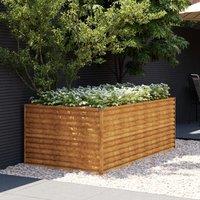 Berkfield Home Garden Raised Bed 196x100x69 cm Corten Steel in Brown | Size: 196 x 100 x 69 cm