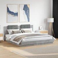 Berkfield Home Bed Frame with LED without Mattress Concrete Grey 160x200 cm