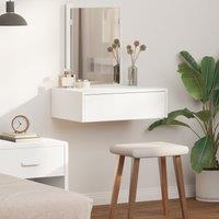 Berkfield Home Wall Hanging Dressing TableWhite 60x40x70 cm in White | Size: 60 x 40 x 70 cm