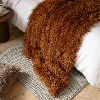 Furn Rowan Faux Fur Throw in Orange | Size: 130 cm x 170 cm
