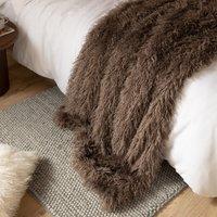 Furn Rowan Faux Fur Throw in Brown | Size: 130 cm x 170 cm