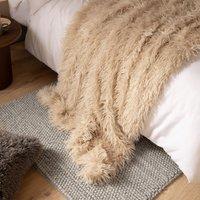 Furn Rowan Faux Fur Throw in Natural | Size: 130 cm x 170 cm