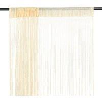Berkfield Home String Curtains 2 pcs 100x250 cm Cream