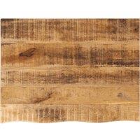 Berkfield Home Table Top 80x60x2.5 cm Live Edge Solid Wood Rough Mango in Brown