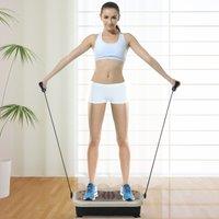 HOMCOM Vibration Plate Machine Fitness Body Shaper Slim Trainer Home Gym in Brown | Size: Standard