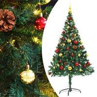Berkfield Home Artificial Pre-lit Christmas Tree with Baubles Green 150 cm