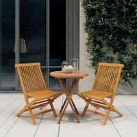 Berkfield Home 3 Piece Garden Dining Set Solid Wood Teak in Brown