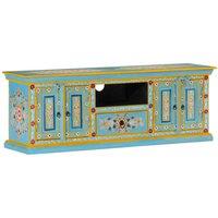 Berkfield Home TV Cabinet Blue 110x30x40 cm Solid Wood Mango | Size: 110 x 30 x 40 cm