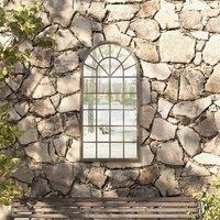 Berkfield Home Garden Mirror Sand 90x45 cm Iron for Outdoor Use in Beige