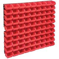 Berkfield Home 96 Piece Storage Bin Kit with Wall Panels Red & Black