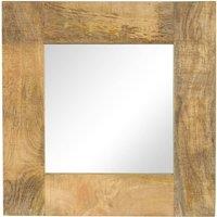 Berkfield Home Mirror Solid Mango Wood 50x50 cm in Brown
