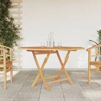 Berkfield Home Folding Garden Table 120x120x75 cm Solid Wood Teak in Brown | Size: 120 x 120 x 75 cm