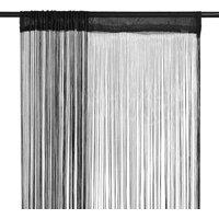 Berkfield Home String Curtains 2 pcs 100x250 cm Black