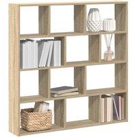 Berkfield Home Wall Cube Shelf 12 Compartments Sonoma Oak Engineered Wood in Brown