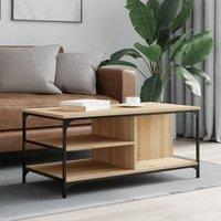 Berkfield Home Coffee Table Sonoma Oak 100x50x45 cm Engineered Wood in Brown | Size: 100 x 50 x 45 cm