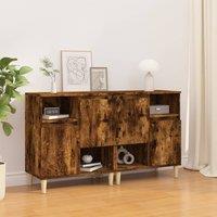 Berkfield Home Sideboards 2 pcs Smoked Oak 60x35x70 cm Engineered Wood in Brown | Size: 60 x 35 x 70 cm