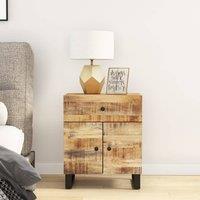 Berkfield Home Bedside Cabinet 50x33x60 cm Solid Wood Mango&Engineered Wood in Brown | Size: 50 x 33 x 60 cm