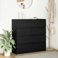 Berkfield Home Sideboard Black Oak 100x35x99 cm Engineered Wood | Size: 100 x 35 x 99 cm