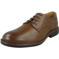 Thomas Blunt Men's Lace-Up Plain Toe Formal Shoe with Cushioned Sole in Brown | Size: 10