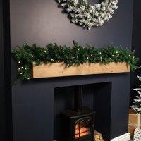 Samuel Alexander 1.8m Plain Green Christmas Garland with 164 Tips & 50 Warm White LED Lights