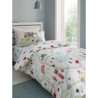 Bianca 'Transport' Cotton Duvet Cover Set in White | Size: Double