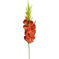 Leaf 115cm Artificial Orange Gladioli Stem