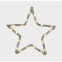 Xmas Haus 25CM 20L Warm White Led Hanging Star, 3xAA in Black