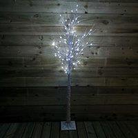 Samuel Alexander 1.8m (6ft) Light up White Christmas Birch Tree with 80 Ice White LEDs