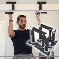Gr8 Home Horizontal Door Frame Cross Grips Pull Up Bar in Black