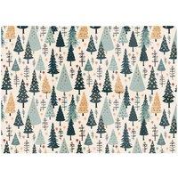 Warren Reed - Designer Boho Inspired Christmas Tree Pattern Glass Chopping Board in Green