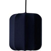 CGC Lighting Lila Navy Cylinder Ribbed Stretch Cotton Fabric Lampshade in Mid Navy