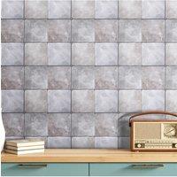Living and Home 10Pcs 3D Square Self-Adhesive Wall Tile Stickers in Grey