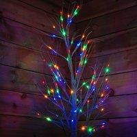 Samuel Alexander 2.4m Light up Christmas Birch Tree with 136 Multi-Coloured LEDs