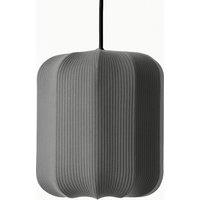 CGC Lighting Lila Grey Cylinder Ribbed Stretch Cotton Fabric Lampshade in Dark Grey