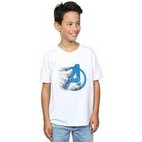 Marvel Boy's Avengers Endgame Dusted Logo T-Shirt in White | Size: 3-4 Years
