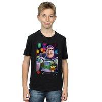 Disney Boy's Toy Story 4 Buzz Lightyear Poster T-Shirt in Black | Size: 3-4 Years