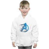 Marvel Boy's Avengers Endgame Dusted Logo Hoodie in White | Size: 3-4 Years