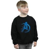 Marvel Boy's Avengers Endgame Dusted Logo Sweatshirt in Black | Size: 3-4 Years