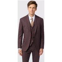 Antique Rogue Men's Mulberry Heringbone Tweed Jacket in Red | Size: 36R