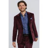 Dobell Men's Burgundy Corduroy Jacket | Size: 50R