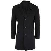 TruClothing Men's Long Wool Mix Overcoat Peaky Blinders in Black | Size: Small