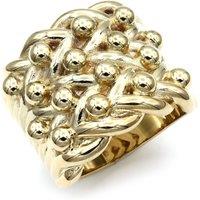 Jewelco London Men's Flash-plated Brass 4 Row King George III Keeper Ring 23mm Size Z1 in Gold