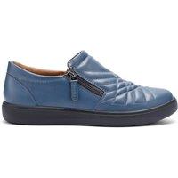 Hotter Women's 'Poppy' Quilted Trainers in Mid Blue | Size: 4.5