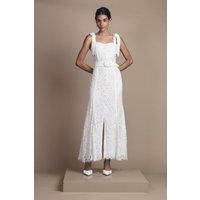 Coast Women's Lace Bow Shoulder Maxi Wedding Dress in Ivory | Size: 12