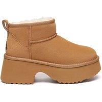 EverAu Australia Women's Real Sheepskin Women Nicobar 3-Way Style Platform Mid Boots with EVA Sole in Brown | Size: 5