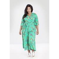 Hell Bunny Women's Adelina Mint Green Floral Jumpsuit | Size: 2XL