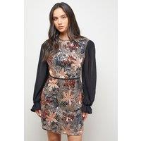 Oasis Women's Sequin Embellished Mini Dress in Mauve | Size: 6