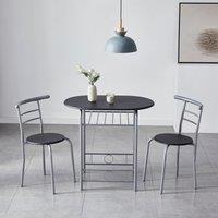 MCC Direct Breakfast Bar Table with 2 chairs Barley in Black