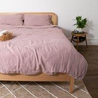Native Natural Blush Pink Super King 100% Linen Duvet Cover (260x220cm) in Rose