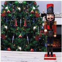 Netagon Nutcracker Red, Blue & Gold Christmas Ornament Decoration in Red